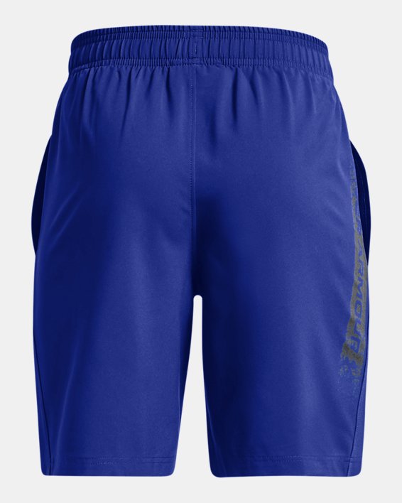 Boys' UA Woven Graphic Shorts, Blue, pdpMainDesktop image number 1